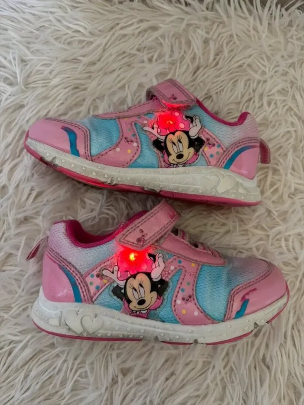 Disney Minnie Mouse Light Up Sneakers Girls 8